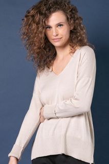 Blusa Tricô Maxi Basic Decote V | Bi413