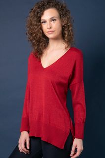 Blusa Tricô Maxi Basic Decote V | Bi413