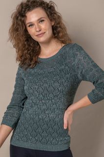 Blusa Tricô Renda Manga 3/4 | Bi395