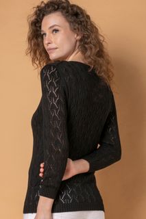 Blusa Tricô Renda Manga 3/4 | Bi395
