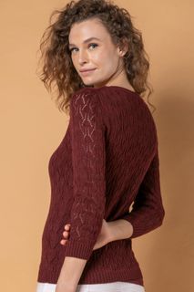 Blusa Tricô Renda Manga 3/4 | Bi395