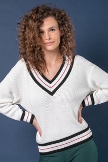 Blusão Tricô Ponto Pérola Listra V | Bi394