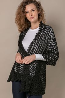 Estola Tricô Renda Chevron Brilho | Ac334