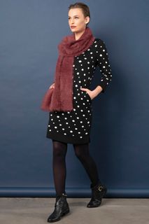 Vestido Tricô Poá com Bolso | Vi025