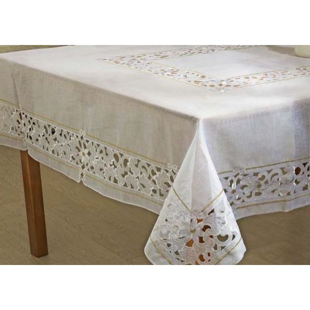 Poli-Bambu Toalha de Mesa 180X220 cm Branco