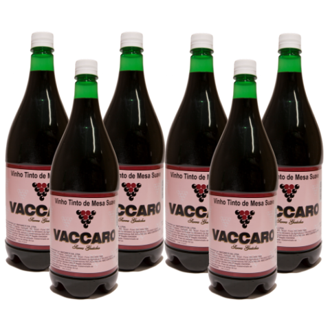 Kit Vinho Vaccaro Tinto Suave 1,45 litros