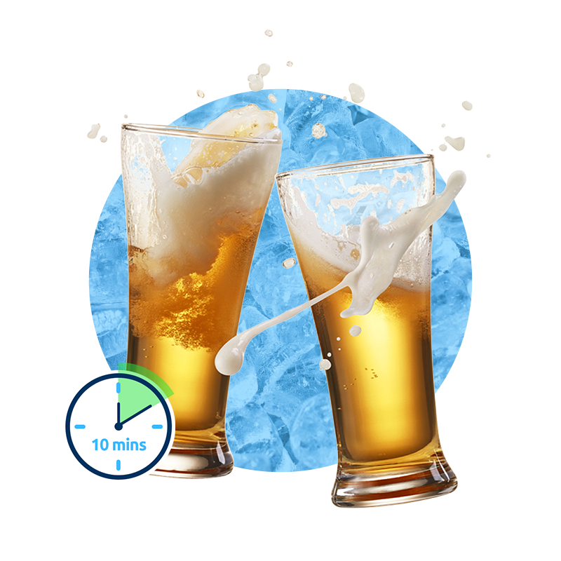 Chopp gelado emmenos de 10 minutos