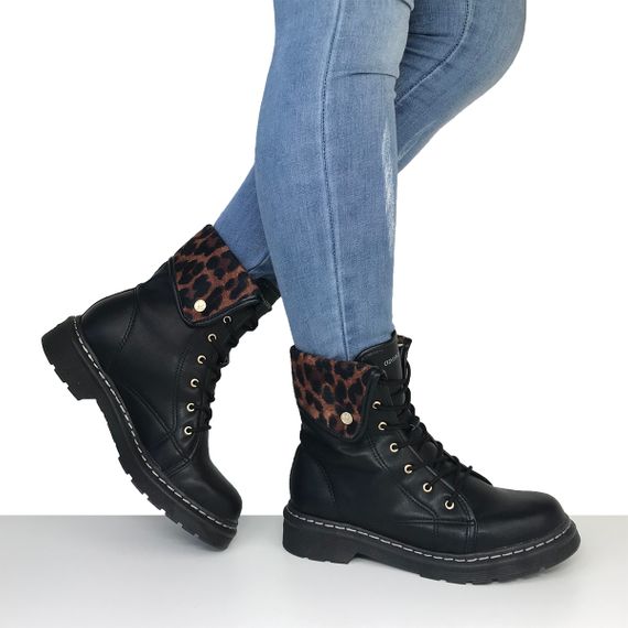 Coturno Feminino Preto Cravo e Canela