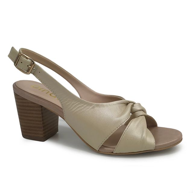 Sandália Feminina Em Couro Salto Grosso Alto 1117 - Zambeze Calçados  Confortáveis e Retros.