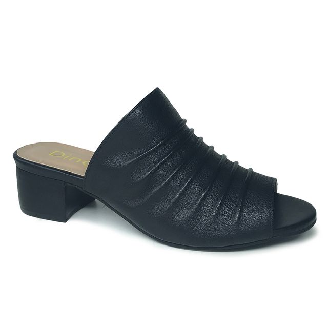 tamanco de couro salto baixo