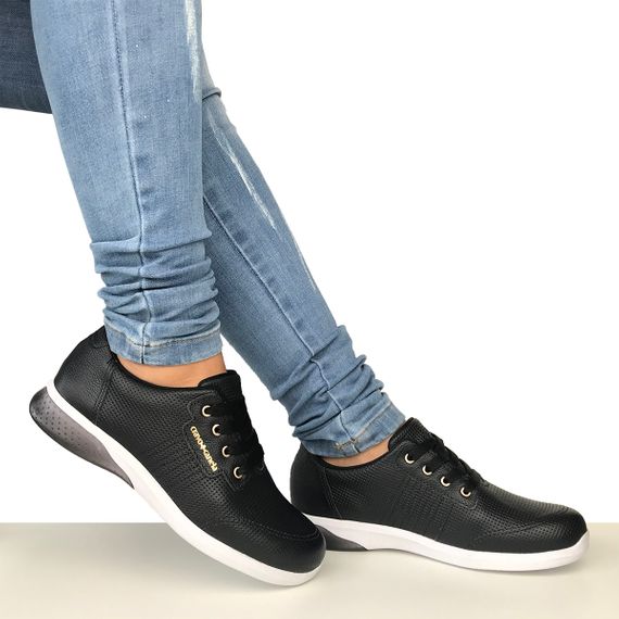 Tênis Preto Feminino Cravo e Canela