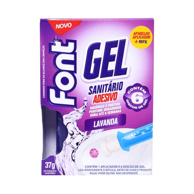 Gel Sanitário Adesivo Font Lavanda 37g Refil+Aparelho