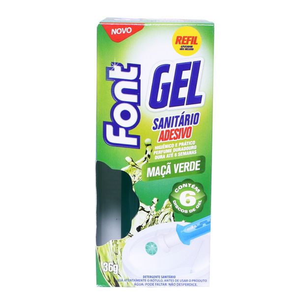 Gel Sanitário Adesivo Font Maça Verde 36g Refil