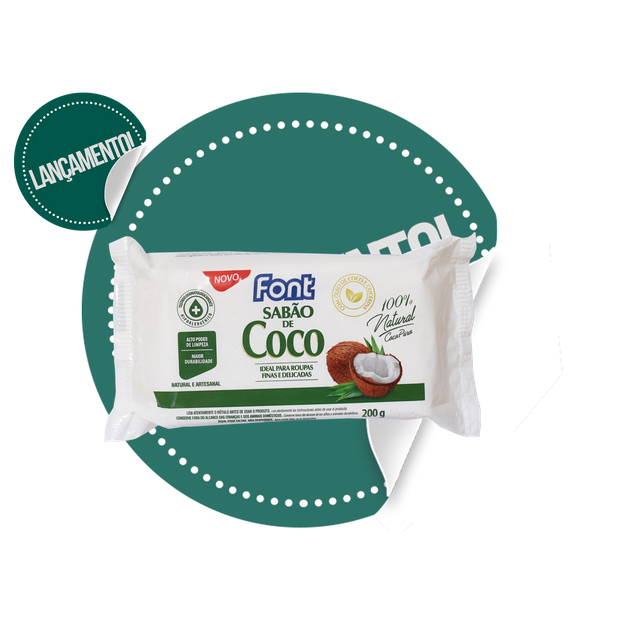 Sabão Barra Font Puro Coco Natural 200g (Cód.316720). NOVIDADE!!