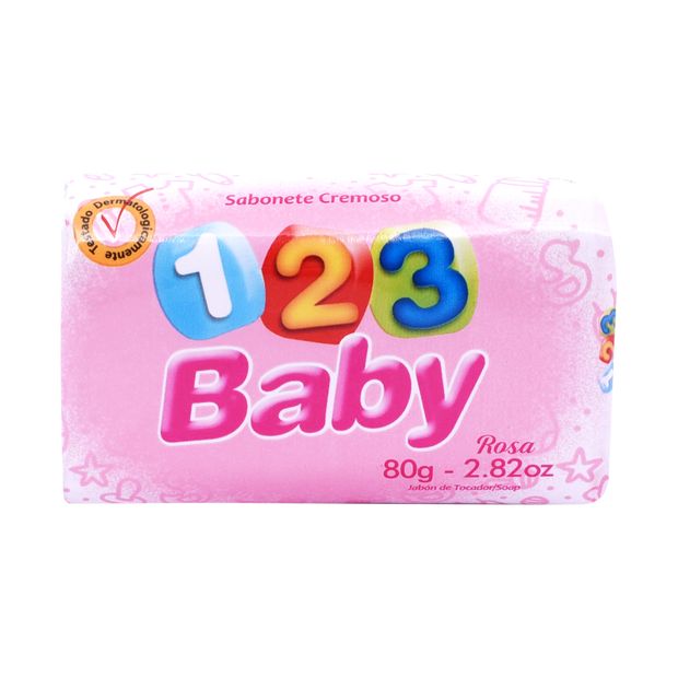 Sabonete 123 Baby Rosa 80g