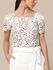 Blusa de ombro a ombro em laser floral - Liziane Richter Couros