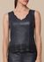 Blusa Estilo Regata com Laser na Barra - Liziane Richter Couros