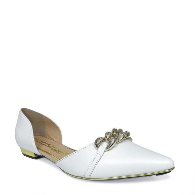 sapato branco de salto baixo