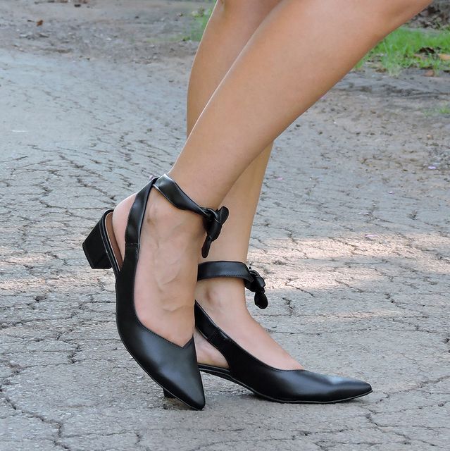 Sapato Chanel Preto Laços Dourados Original - RN1 | Etiqueta Única