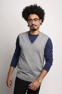 Colete Masculino Algodão Peruano Gola V (Ms012)