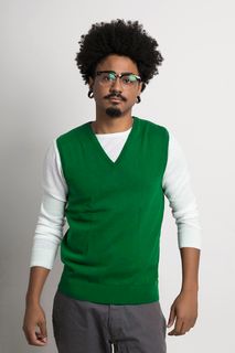 Colete Masculino Algodão Peruano Gola V (Ms012)