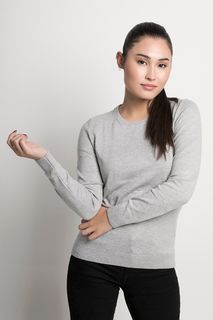 Suéter Feminino Algodão Peruano Gola Redonda (Ms004)