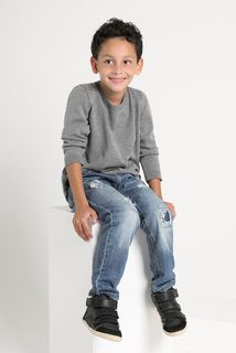 Suéter Infantil Algodão Peruano Gola V (Ms043)