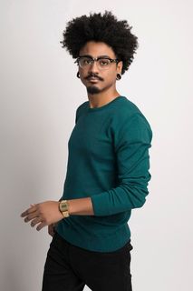 Suéter Masculino Algodão Peruano Gola Redonda (Ms001)