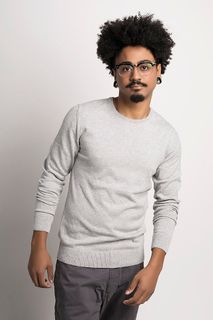 Suéter Masculino Algodão Peruano Gola Redonda (Ms001)