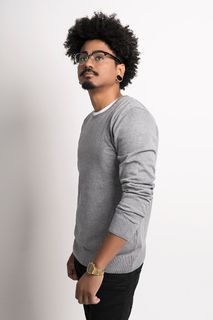 Suéter Masculino Algodão Peruano Gola Redonda (Ms001)