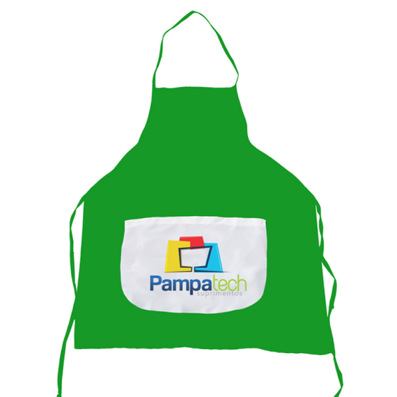 Avental Verde - Adulto - Bolso Branco