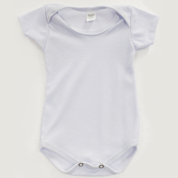 Body CANELADO Bebê Manga Curta, Branco - para sublimação