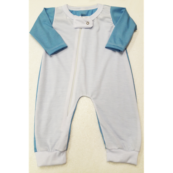 Body Macacão Raglan - Azul Bebê - COM ZIPER NA FRENTE