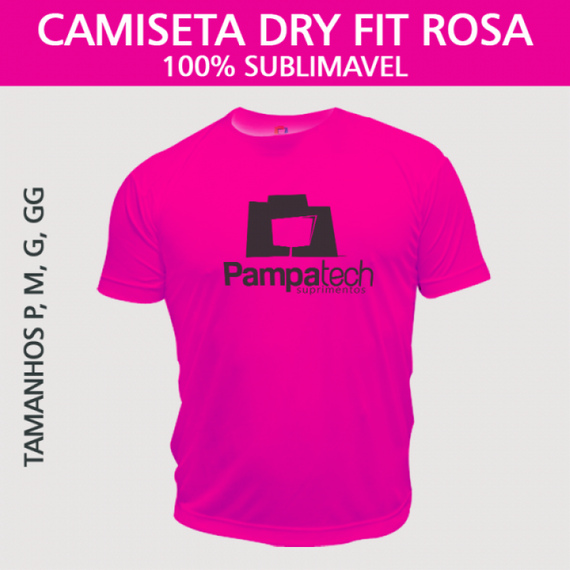 Camiseta Dry Fit Lisa - Tecido Rosa