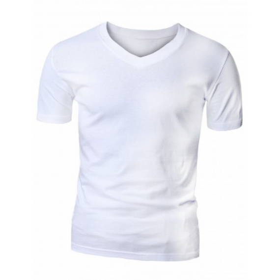 Camiseta em Gola V para Sublimação - Tecido Branco