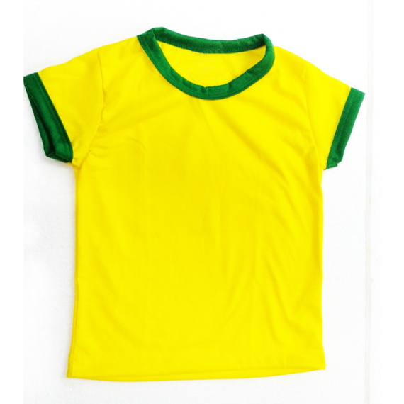 Camiseta INFANTIL Colorida COPA - VERDE/AMARELA