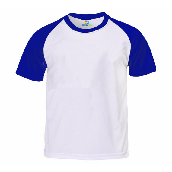 Camiseta RAGLAN AZUL Manga Curta Adulto para Sublimar