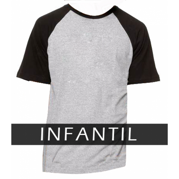 Camiseta RAGLAN MESCLA - INFANTIL - MANGA PRETA