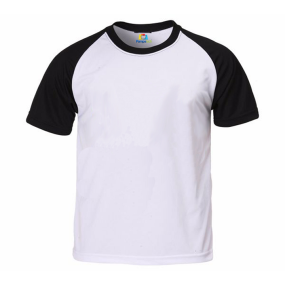 Camiseta RAGLAN PRETA Manga Curta Adulto para Sublimar