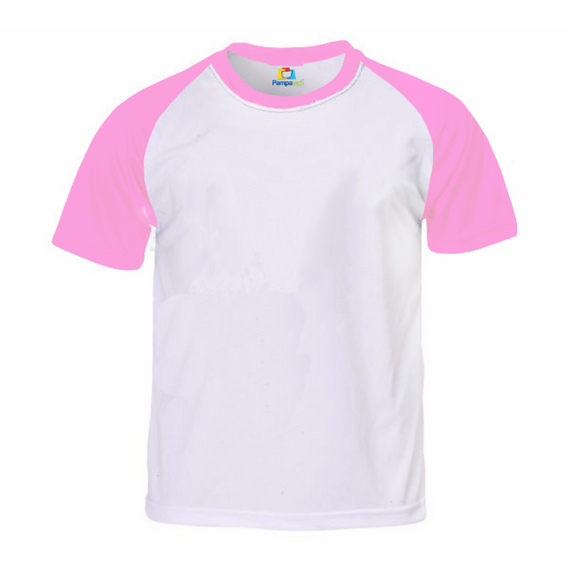 Camiseta RAGLAN ROSA Manga Curta Adulto para Sublimar