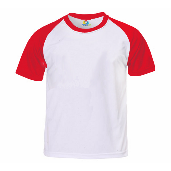 Camiseta RAGLAN VERMELHA Manga Curta Adulto para Sublimar