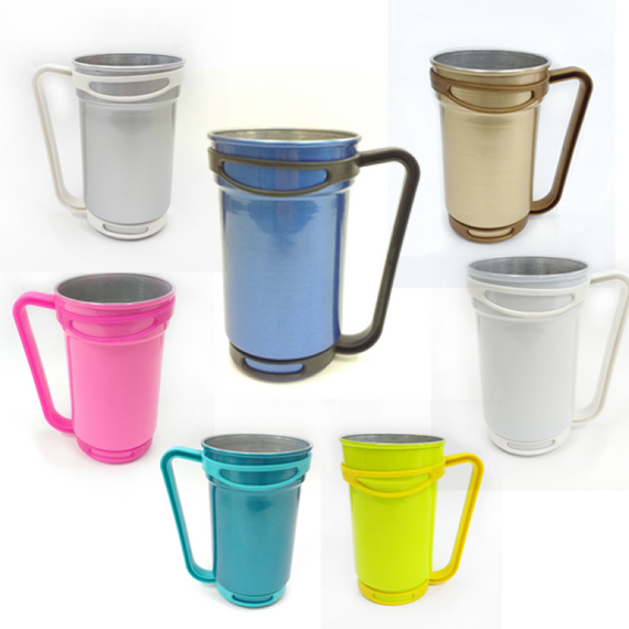 Caneca alumínio premium 650ml com alça de encaixe