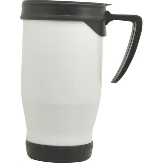 Caneca alumínio semi térmica/ térmico branca com alça 500ml