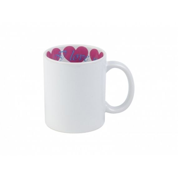 Caneca branca - Interno decorado love