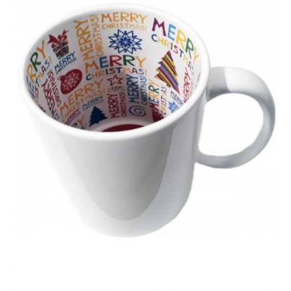 Caneca branca - Interno decorado natal