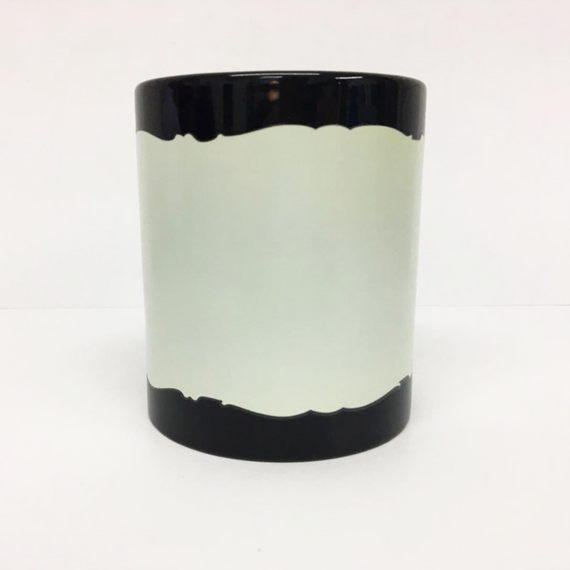 Caneca com Faixa Branca trabalhada para Sublimação - BRILHA NO ESCURO