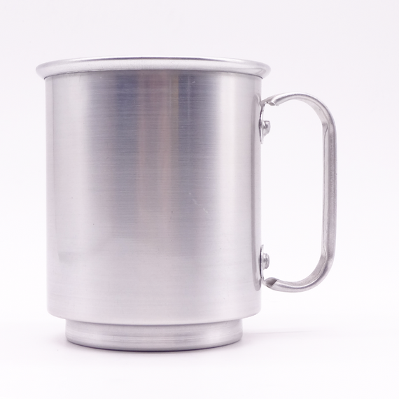 Caneca de alumínio 400ml brilho - formato baixinha
