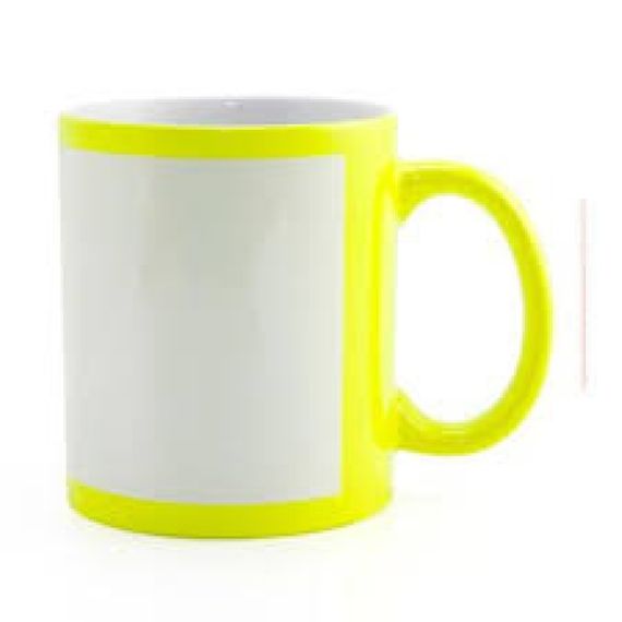 Caneca Fluorescente com Faixa Branca para Sublimação