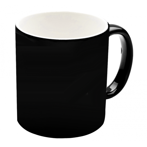 Caneca Mágica de Cerâmica Preta Resinada, 325mls