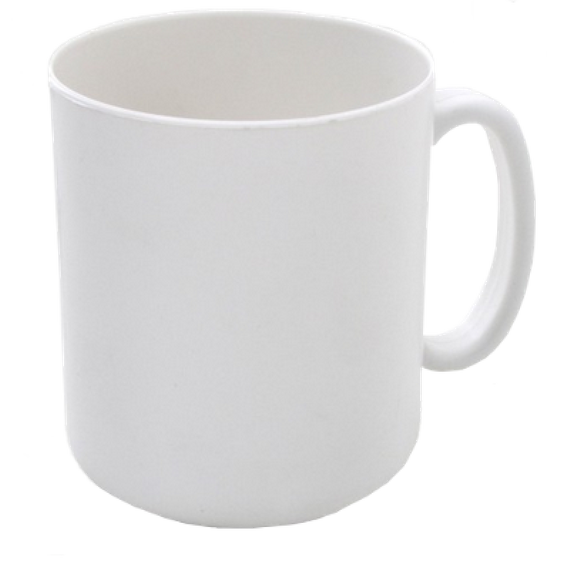 Caneca Plástica Branca para Sublimação, 325mls